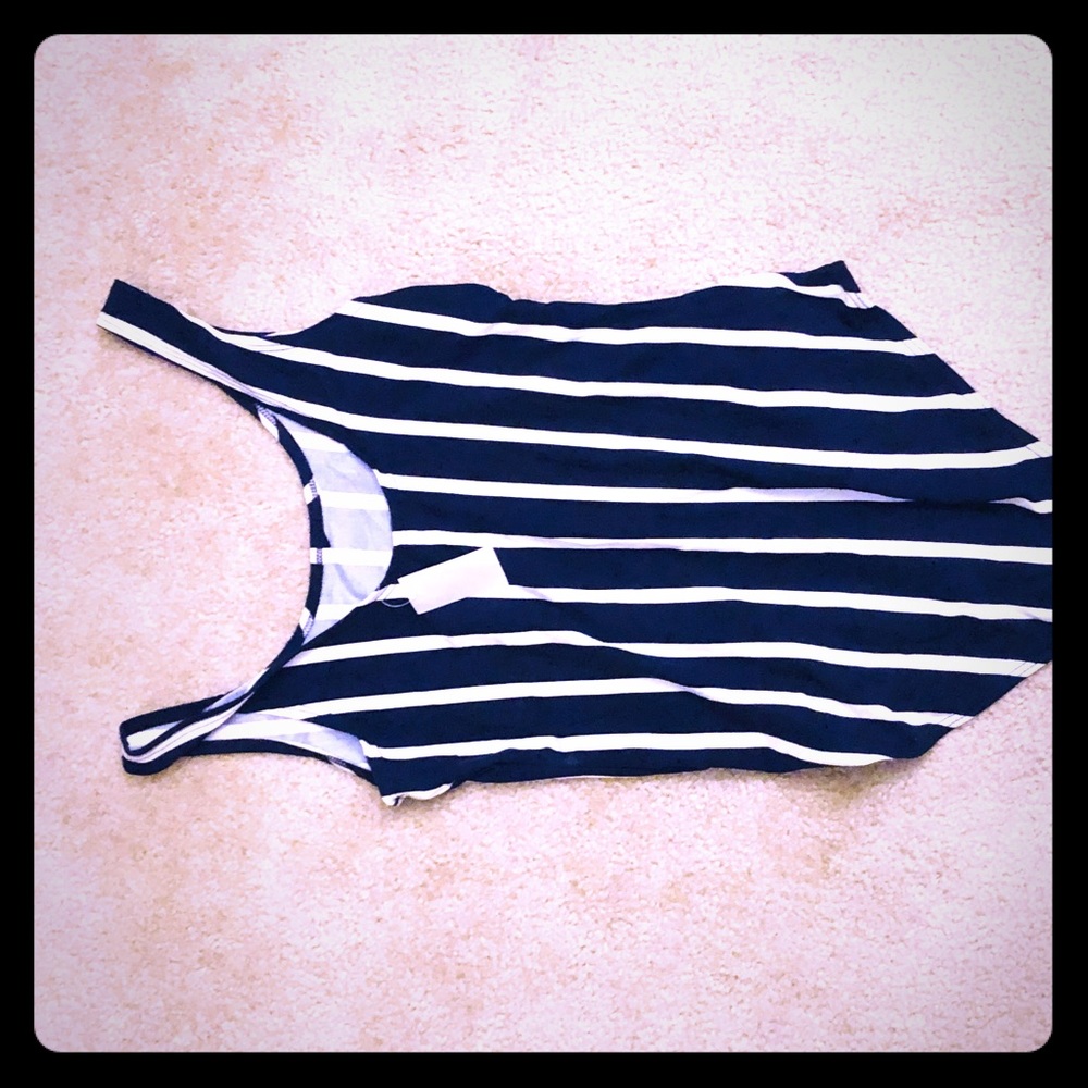 Charlotte Russe blue/white striped bodysuit